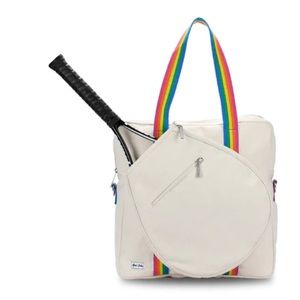 HAMPTONS TENNIS TOUR BAG RAINBOW STRIPES NATURAL